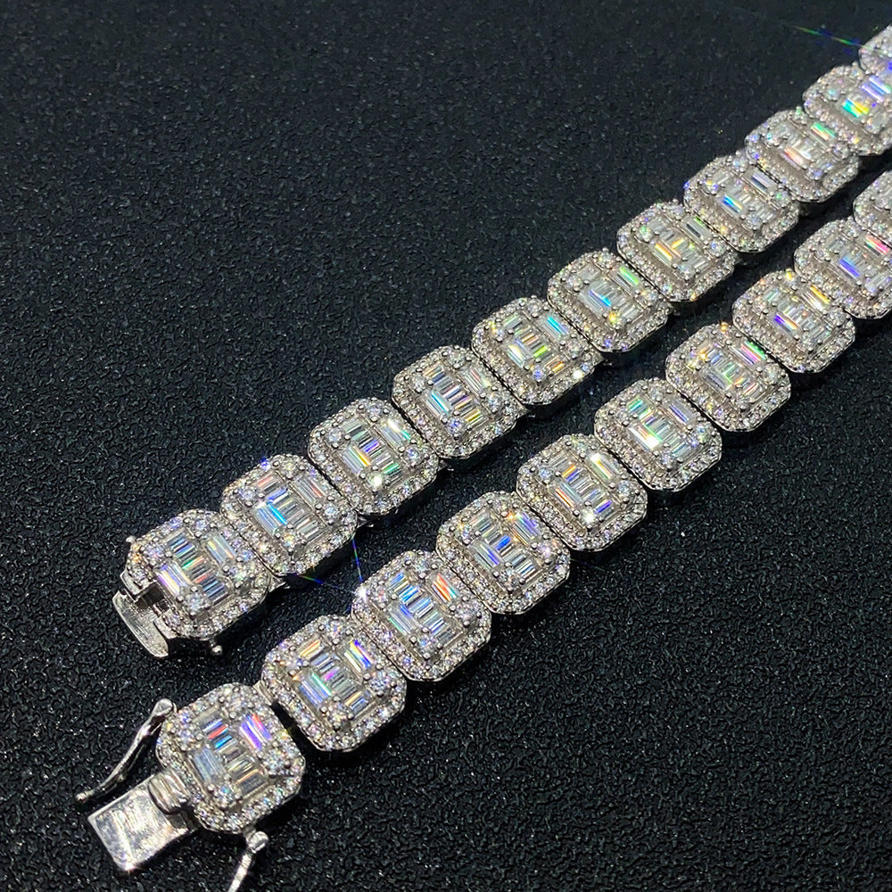 24k Iced Out VVS Moissanite White Gold Tennis Necklace