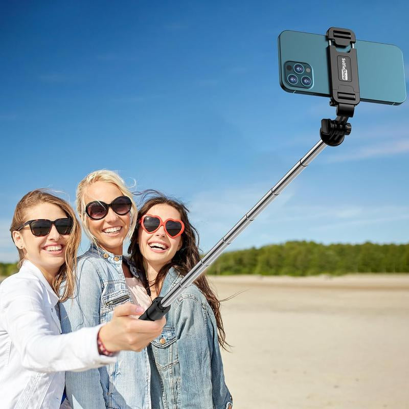 Extendable Selfie Stick Tripod with Wireless Remote – Lightweight, Portable, Compatible with Iphone 15/14/13/12, Samsung, Mount Smartphone Cellphone