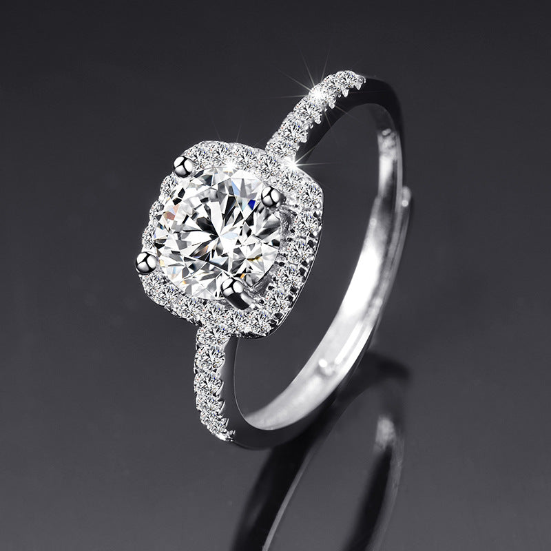 Moissanite Ring One Carat Moissanite Ring with Adjustable Opening