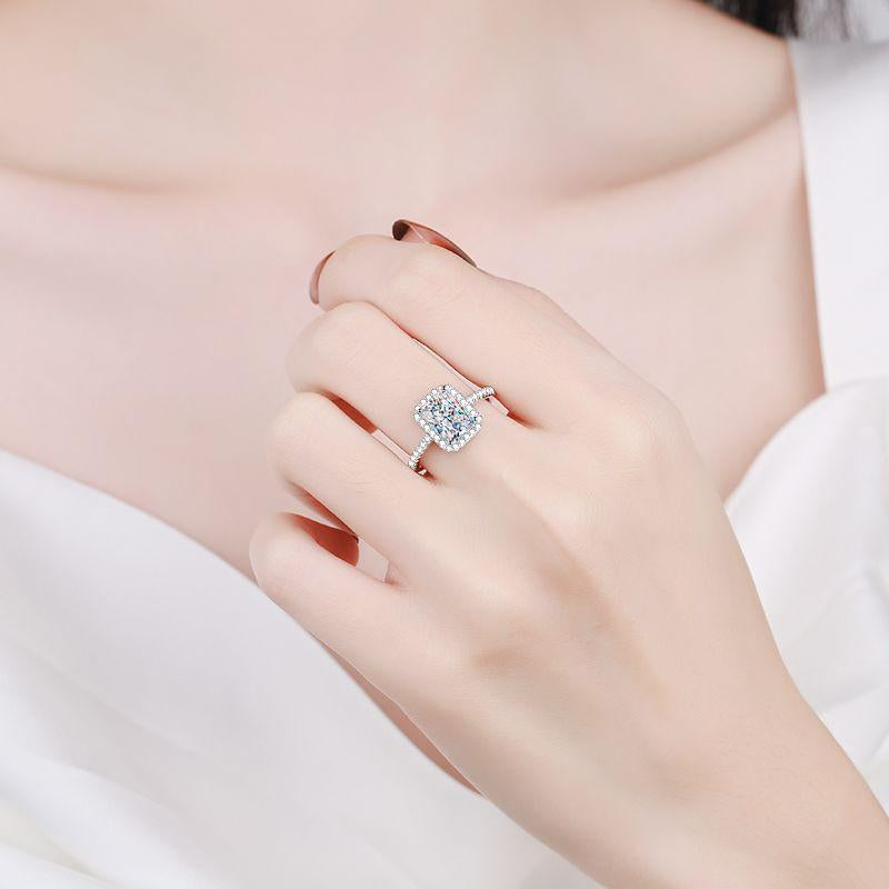 #13 (Sunflower) 925 Sterling Silver Synethic Moissanite Ring