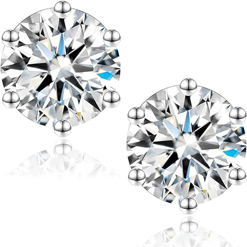 1 Karat Lab Grown Diamond Earrings in S925 Sterling Silver Inlay