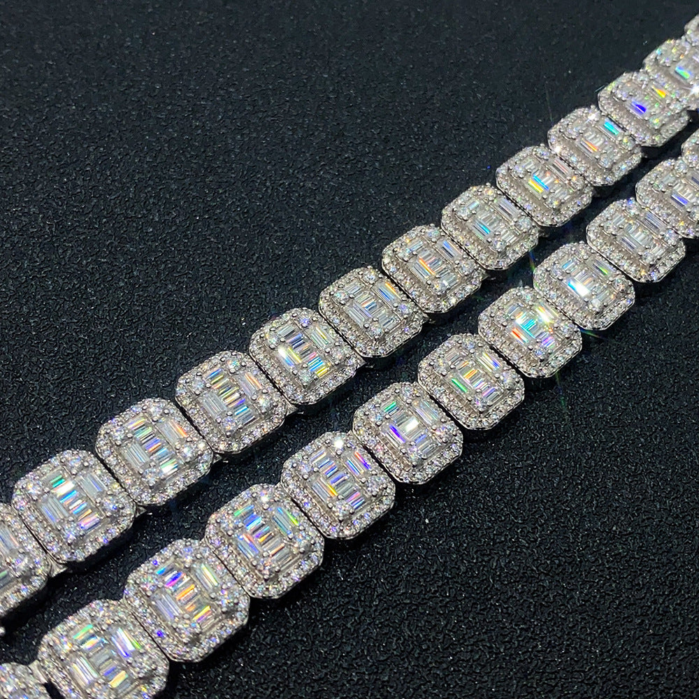 24k Iced Out VVS Moissanite White Gold Tennis Necklace
