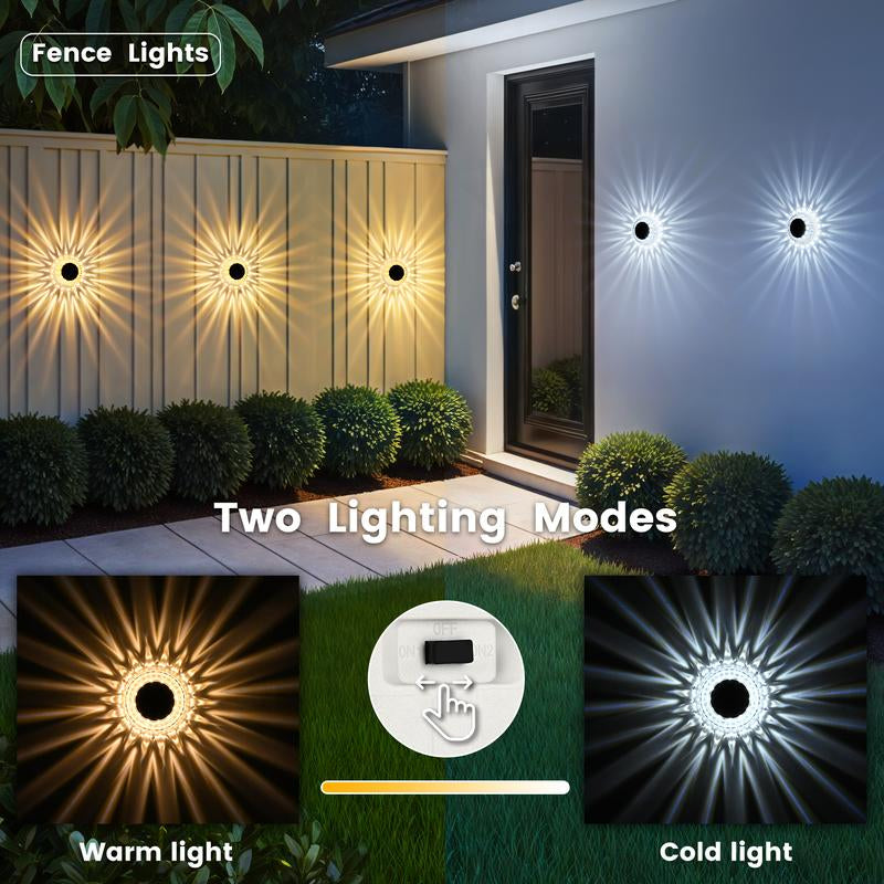 6 Pack Solar Outdoor Ground Lights, 2 Lighting Models Deck Lights, Solar Powered Backyard Decor, IP67 Waterproof Landscape Lighting for Pathway, Walkway, Garden, Patio