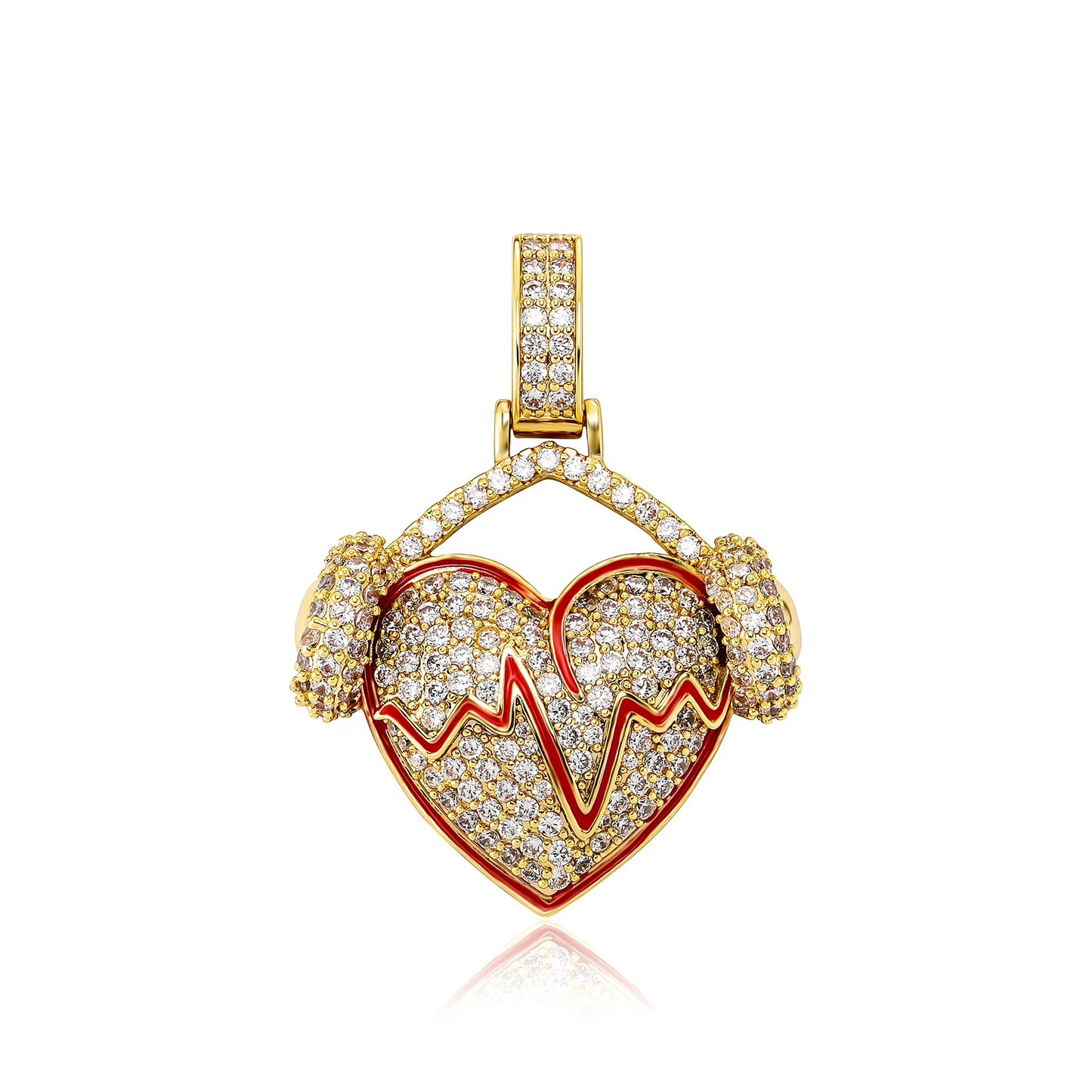 14K Gold Plated Fully Iced Out Monster Pendant for Men Boys Women Bling 5A CZ Simulated Diamond Hip Hop Rapper Chain Pendant
