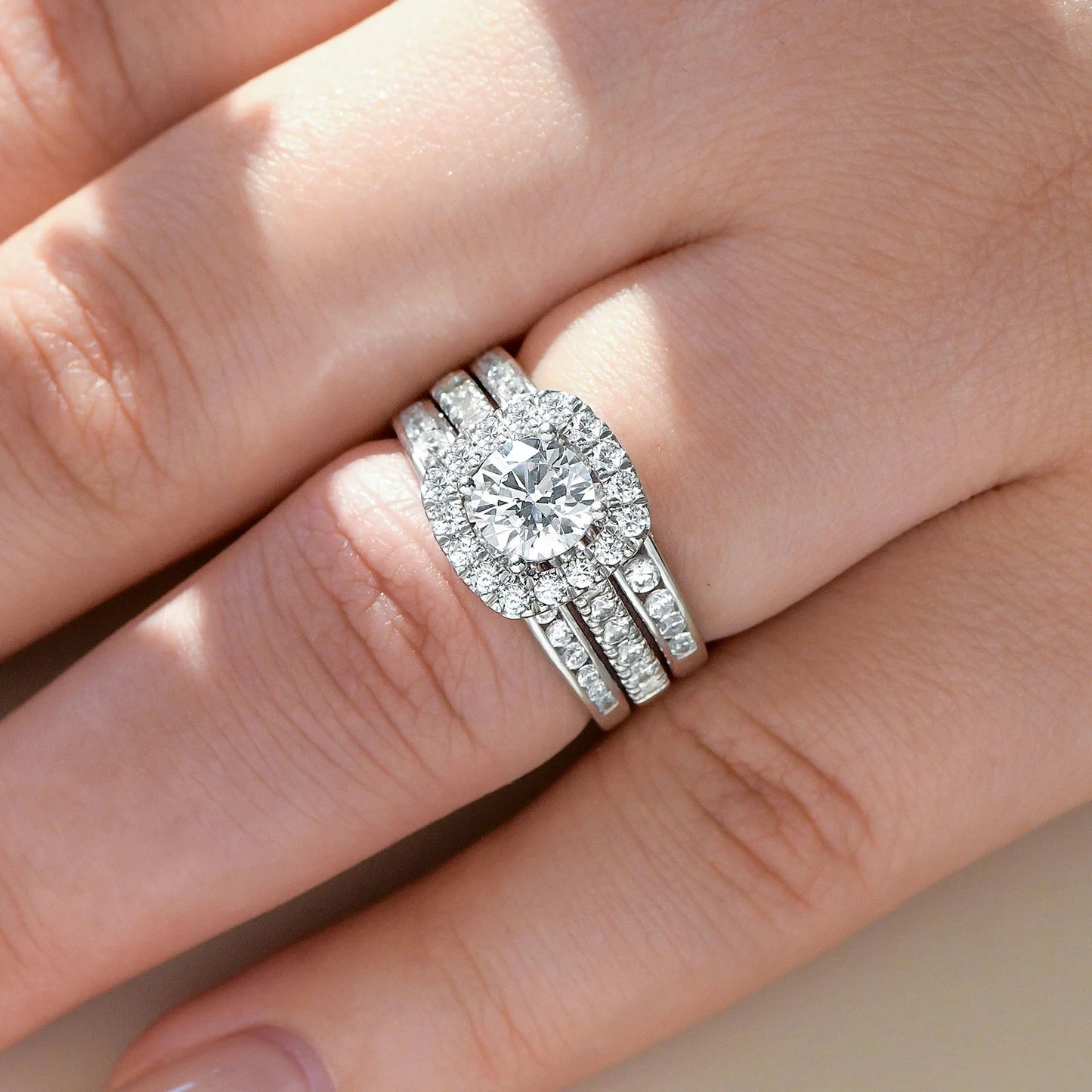 Wedding Rings for Women AAAAA Cz 925 Sterling Silver Engagement Bridal Band Set Enhancers and Wraps Size 8