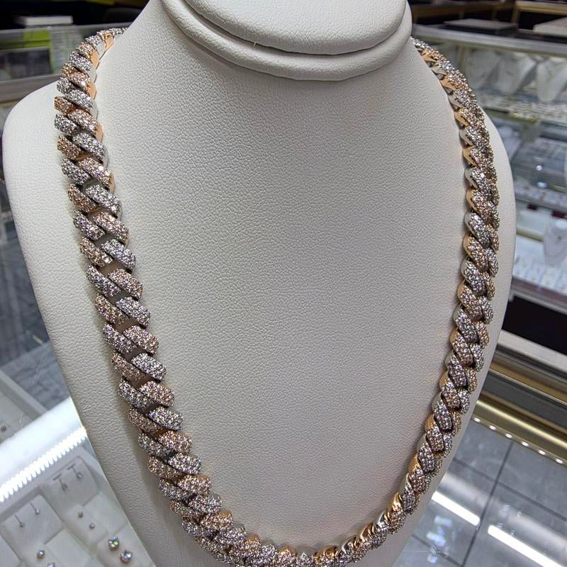 Cuban Link Moissanite Chain 2 Tone