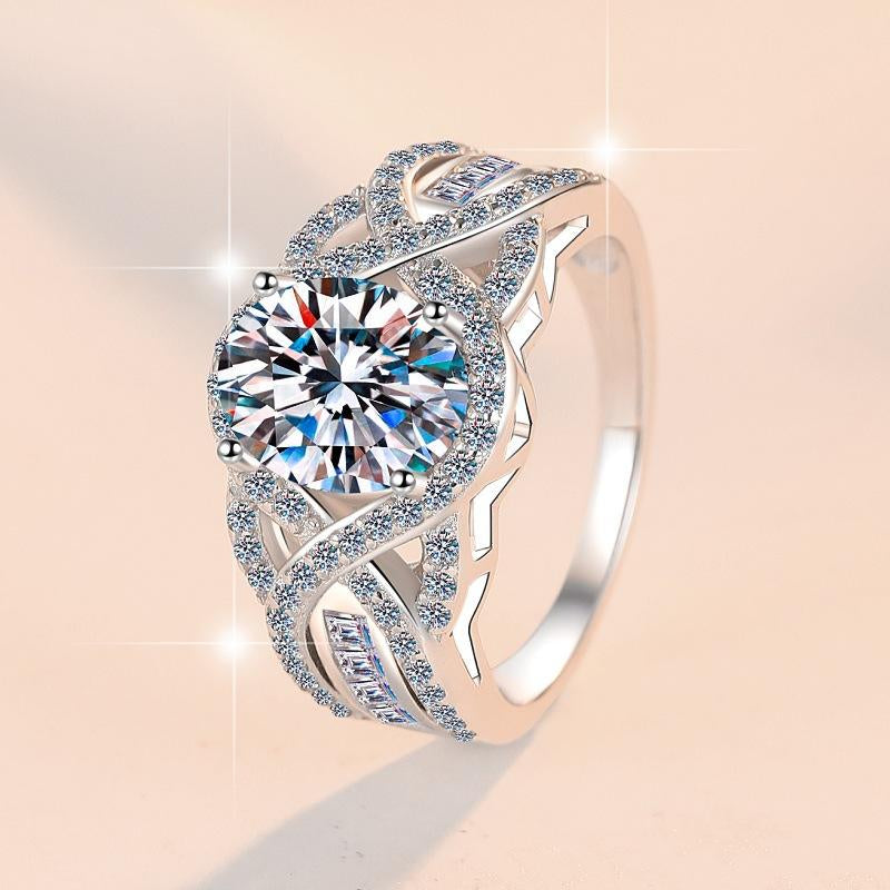 #19 (Baby Breath) 925 Sterling Silver Synethic Moissanite Ring