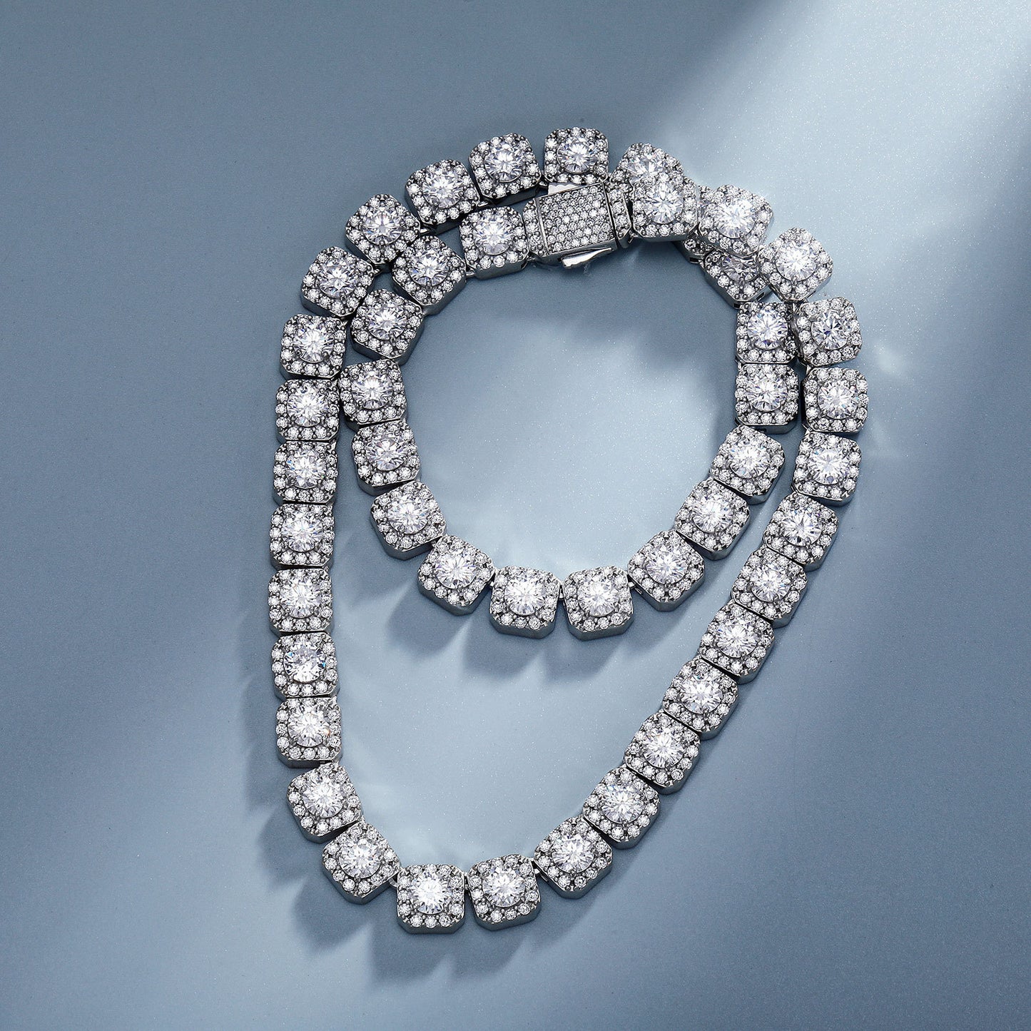 14k Lab Grown Diamond Hand-Cut Studded Cuban Link