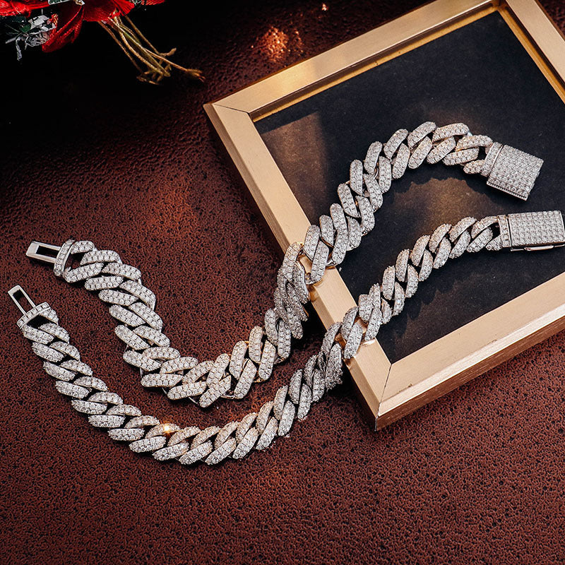 VVS 18mm Moissanite Cuban Link Bracelet Elite