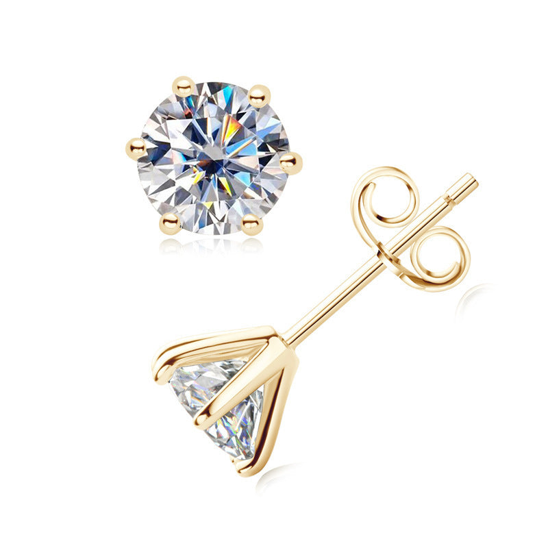 1 Karat Lab Grown Diamond Earrings in S925 Sterling Silver Inlay