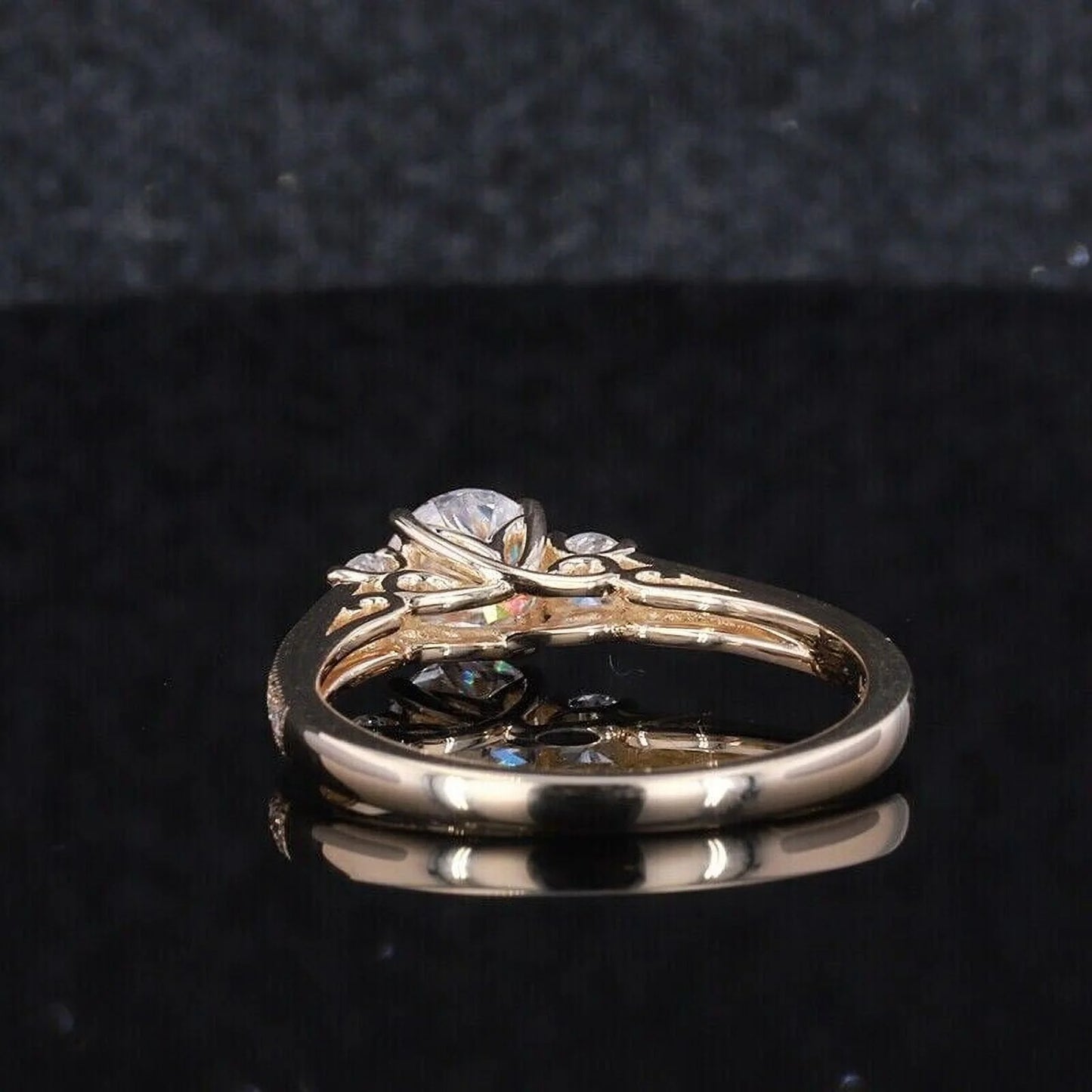 1.75Ct Cushion Cut Moissanite Women Engagement Wedding Ring 14K Yellow Gold Plated
