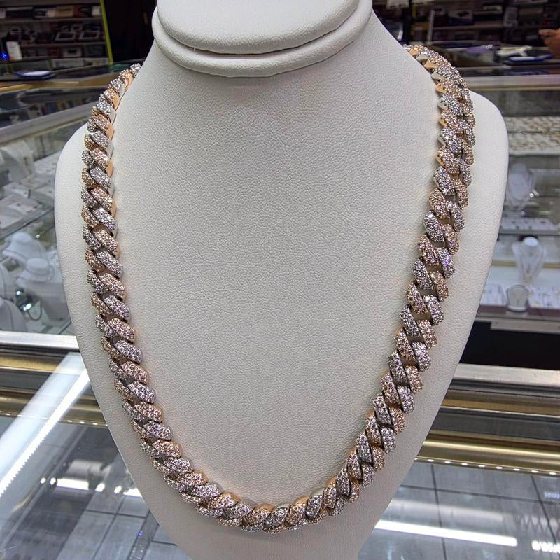 Cuban Link Moissanite Chain 2 Tone