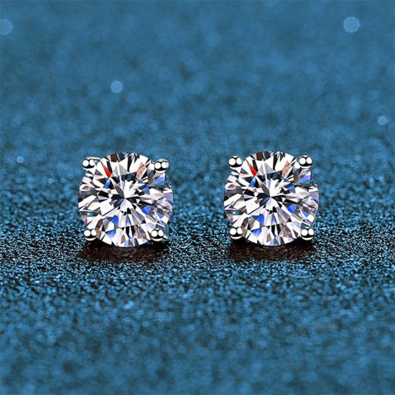 VVS Atlantic Moissanite Diamond Four Prong Earrings