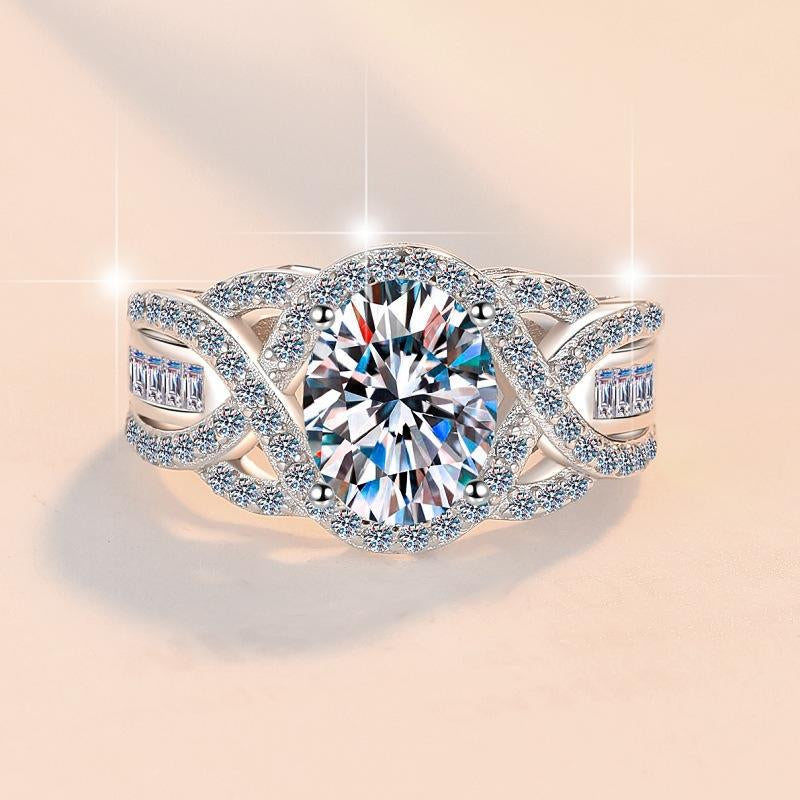 #19 (Baby Breath) 925 Sterling Silver Synethic Moissanite Ring