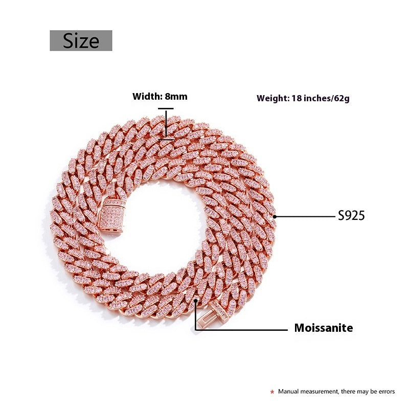 8mm VVS Moissanite Iced Out Cuban Link