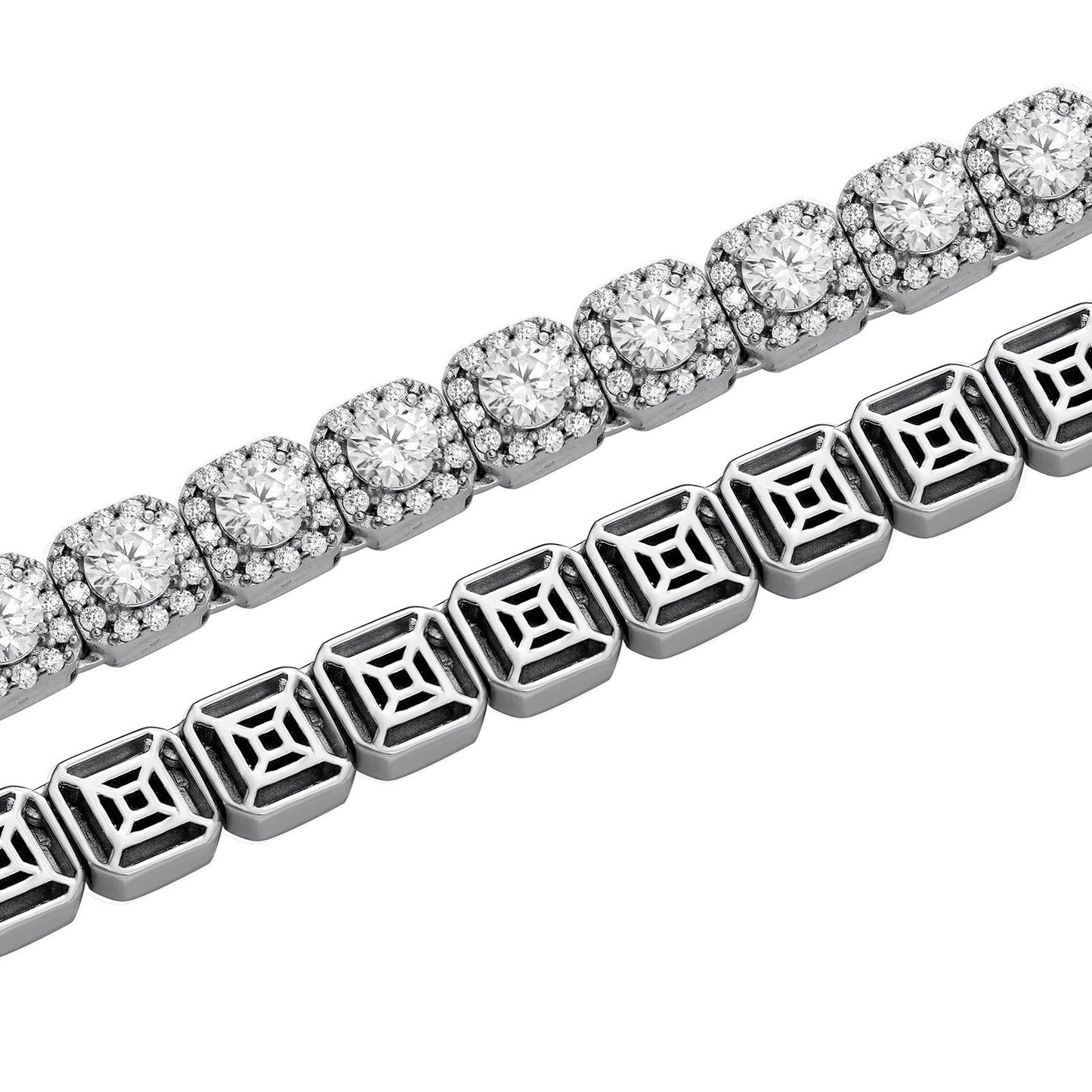 14k Lab Grown Diamond Hand-Cut Studded Cuban Link