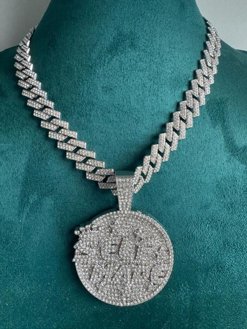 Rhinestone Letter Pendant Necklace, Punk Style Cuban Chain Necklacefor Party, Daily Decor, Trendy All-Match & Exquisite Rhinestone Cuban Link for Birthday Gift, Cute Gifts for Girlfriend