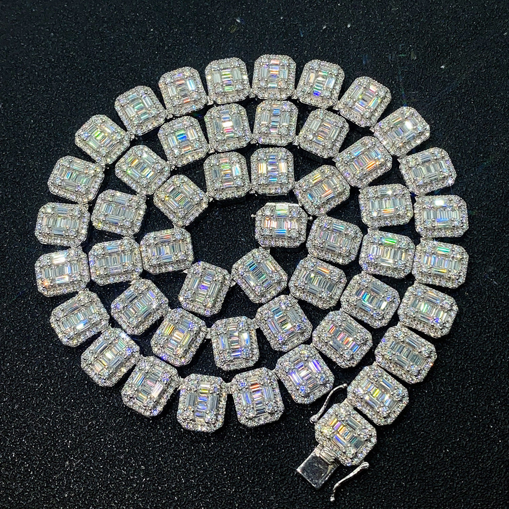 24k Iced Out VVS Moissanite White Gold Tennis Necklace