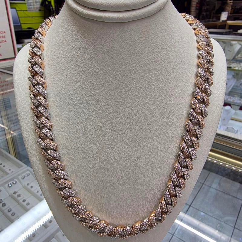 Cuban Link Moissanite Chain 2 Tone