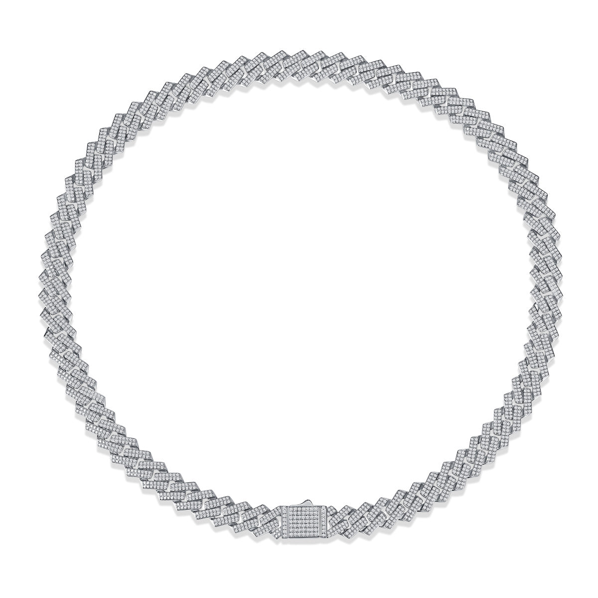 Men's Luxury Moissanite Diamond 225 mm Silver Inlay