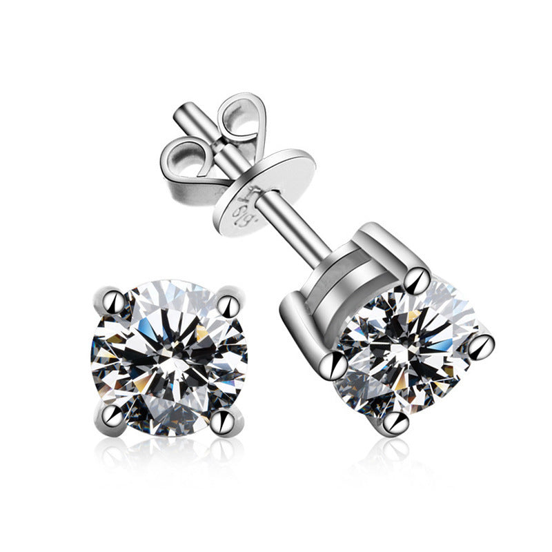 VVS Atlantic Moissanite Diamond Four Prong Earrings