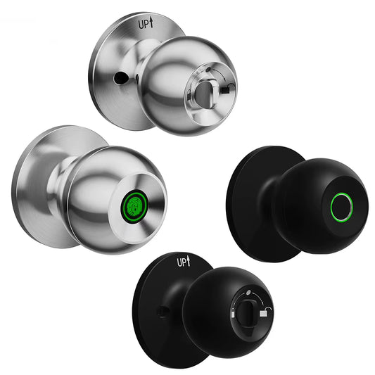 Smart Door Knob Fingerprint Door Knob Rechargeable Electronic Door Lock with Keys TUYA App Control for Bedrooms Cloakroom