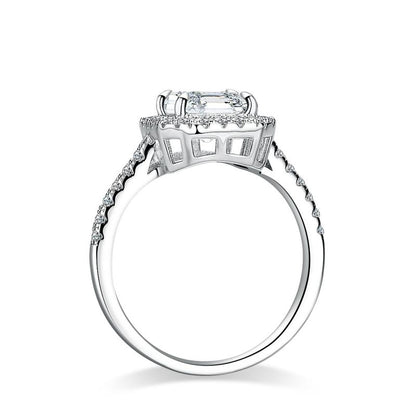 #29（Asscher Cut）925 Sterling Silver Synthetic Moissanite Ring