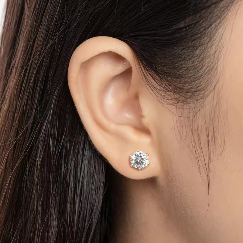 1 Karat Lab Grown Diamond Earrings in S925 Sterling Silver Inlay