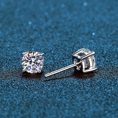 VVS Atlantic Moissanite Diamond Four Prong Earrings