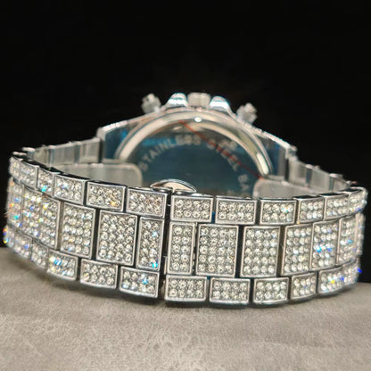 Fashion Ice Watches Men Brand  Luxury Stainless Steel Hip Hop Rainbow Diamond Quartz Wristwatch Male Gift Dropshipping