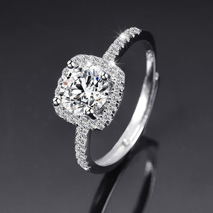 Moissanite Ring One Carat Moissanite Ring with Adjustable Opening