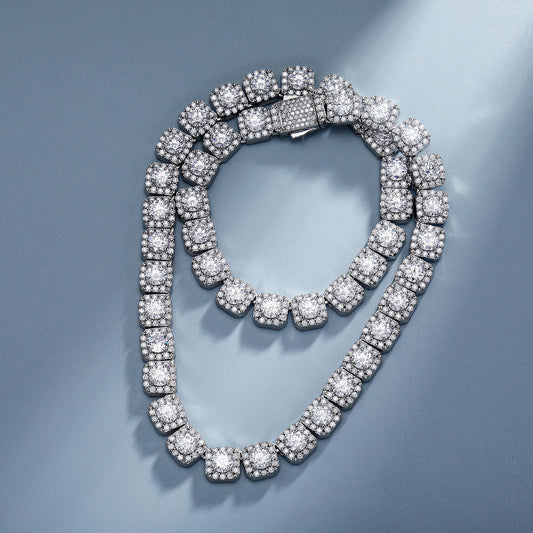 14k Lab Grown Diamond Hand-Cut Studded Cuban Link