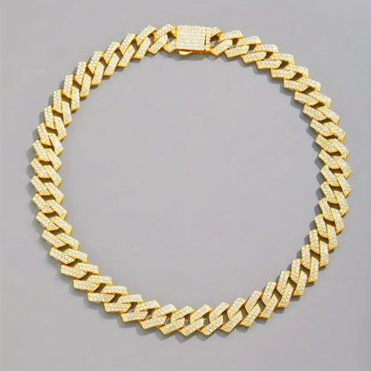 The Aquarian Luxury Fashion Moissanite and Sterling Silver Cuban Bracelet