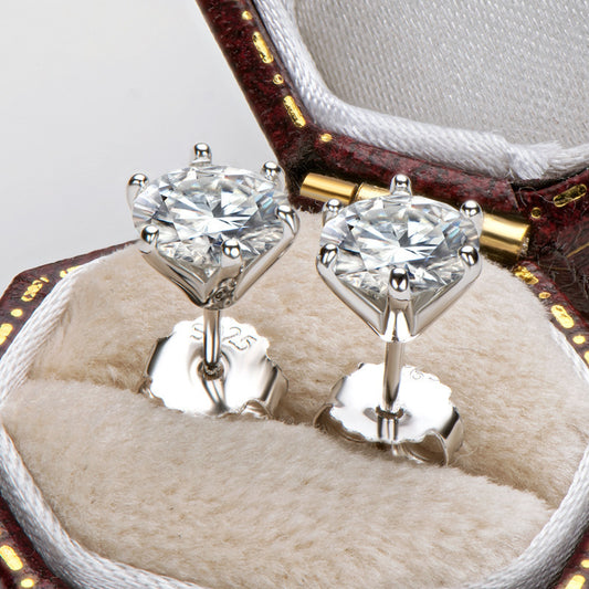 1 Karat Lab Grown Diamond Earrings in S925 Sterling Silver Inlay