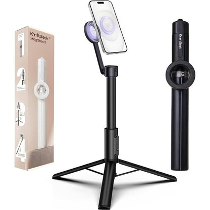 Magnetic Selfie Stick Tripod for Iphone, 64” Phone Tripod for Magsafe, Travel Tripod Stand with Remote for Cell Phone Iphone 16 Pro Max