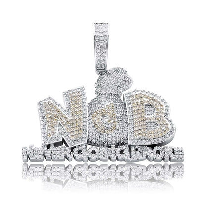 14K Gold Plated Fully Iced Out Monster Pendant for Men Boys Women Bling 5A CZ Simulated Diamond Hip Hop Rapper Chain Pendant