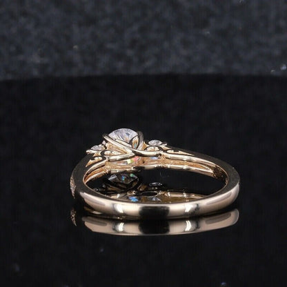 1.75Ct Cushion Cut Moissanite Women Engagement Wedding Ring 14K Yellow Gold Plated