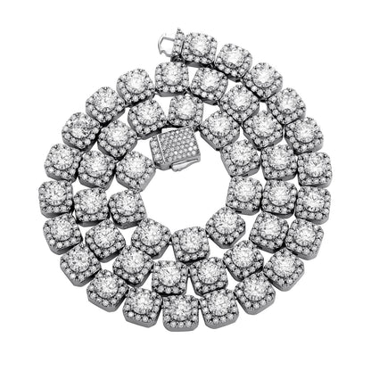 14k Lab Grown Diamond Hand-Cut Studded Cuban Link
