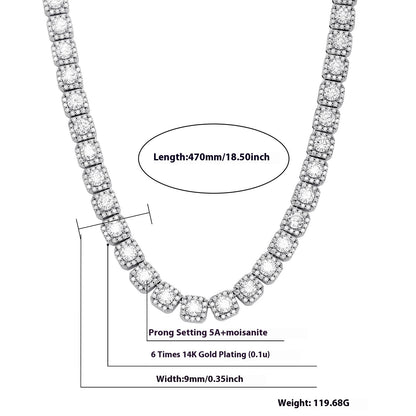 14k Lab Grown Diamond Hand-Cut Studded Cuban Link