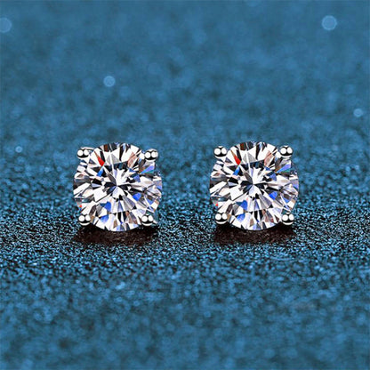 VVS Atlantic Moissanite Diamond Four Prong Earrings