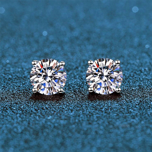 VVS Atlantic Moissanite Diamond Four Prong Earrings
