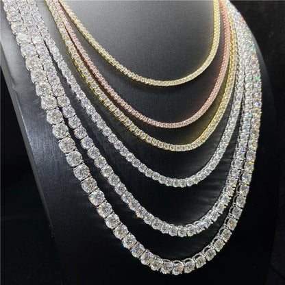 VVS Moissanite Diamond Iced Out Tennis Necklace 3mm-6.5mm (GRA Certificate)
