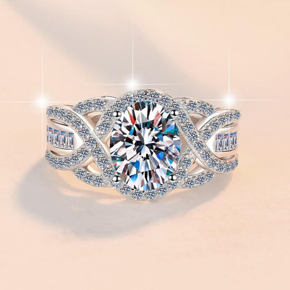 #19 (Baby Breath) 925 Sterling Silver Synethic Moissanite Ring