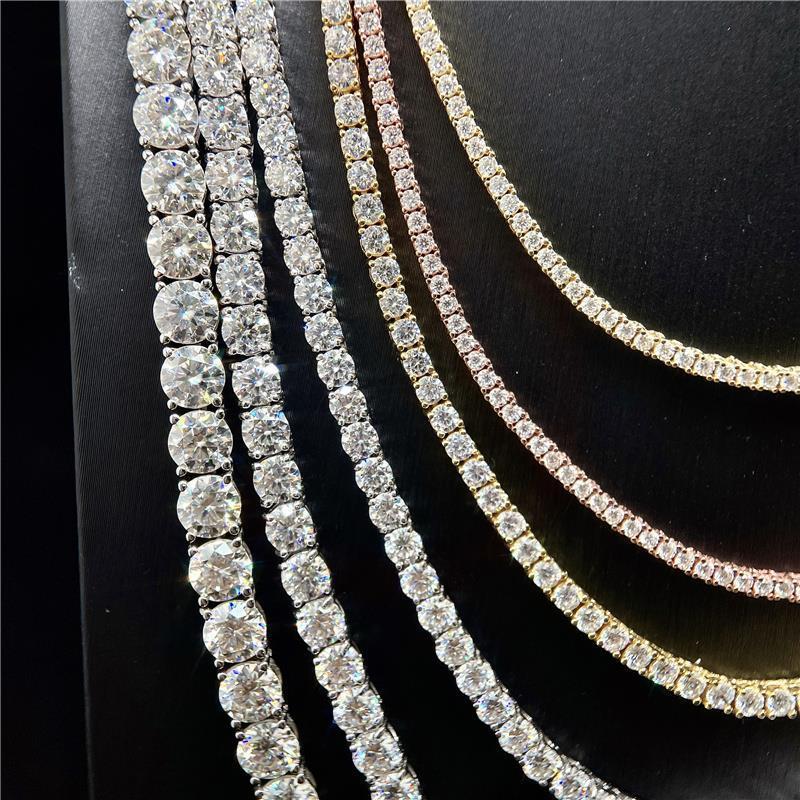 VVS Moissanite Diamond Iced Out Tennis Necklace 3mm-6.5mm (GRA Certificate)