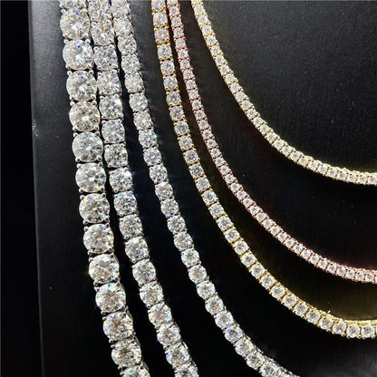 VVS Moissanite Diamond Iced Out Tennis Necklace 3mm-6.5mm (GRA Certificate)