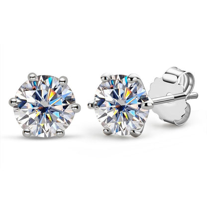 1 Karat Lab Grown Diamond Earrings in S925 Sterling Silver Inlay