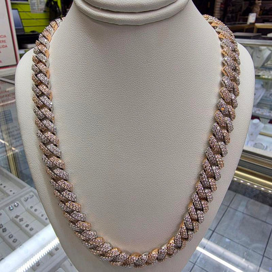 Cuban Link Moissanite Chain 2 Tone