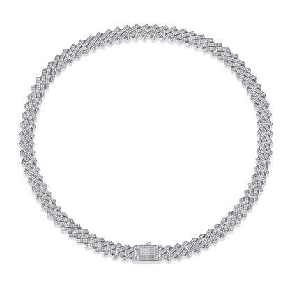 Men's Luxury Moissanite Diamond 225 mm Silver Inlay
