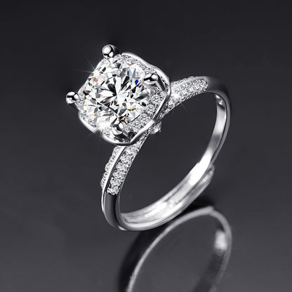 Moissanite Ring One Carat Moissanite Ring with Adjustable Opening