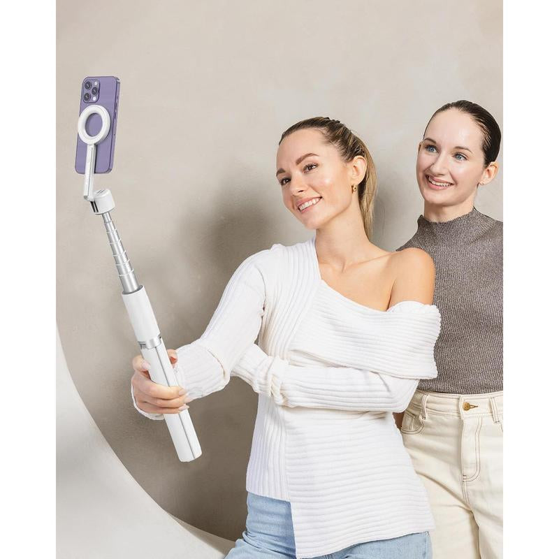 Magnetic Selfie Stick Tripod for Iphone, 64” Phone Tripod for Magsafe, Travel Tripod Stand with Remote for Cell Phone Iphone 16 Pro Max